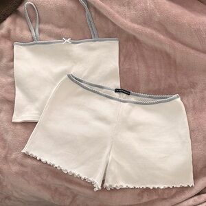 Brandy Melville RARE set: blue and white with bow. NWOT